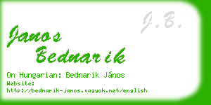 janos bednarik business card